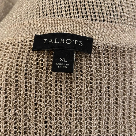 Talbots gold shimmer open cardigan sweater - Picture 9 of 9